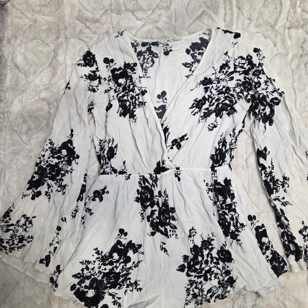 Vintage Babydoll Romper Audrey Black Floral Women's Romper Size Small